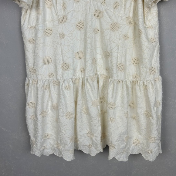 Alex Marie plus size 24W Phoebe shift dress ivory embroidered scalloped tiered - Picture 4 of 15